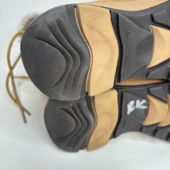 Lands End Ankle Boots Size 6.5 Suede Faux Fur - Picture 8 of 12